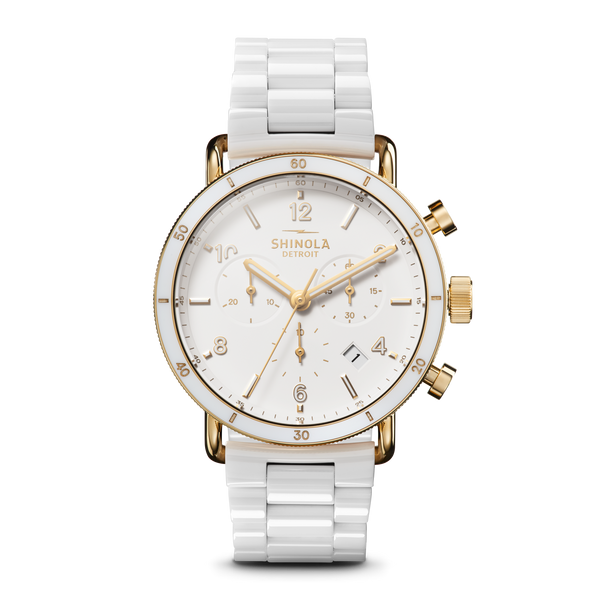 shinola Canfield Sport Chronograph Watch Soft White