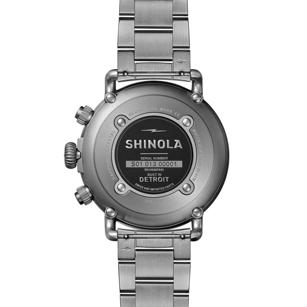 Shinola Runwell Chronograph West Wind Watch Gift Set With Additional Strap Midnight Blue