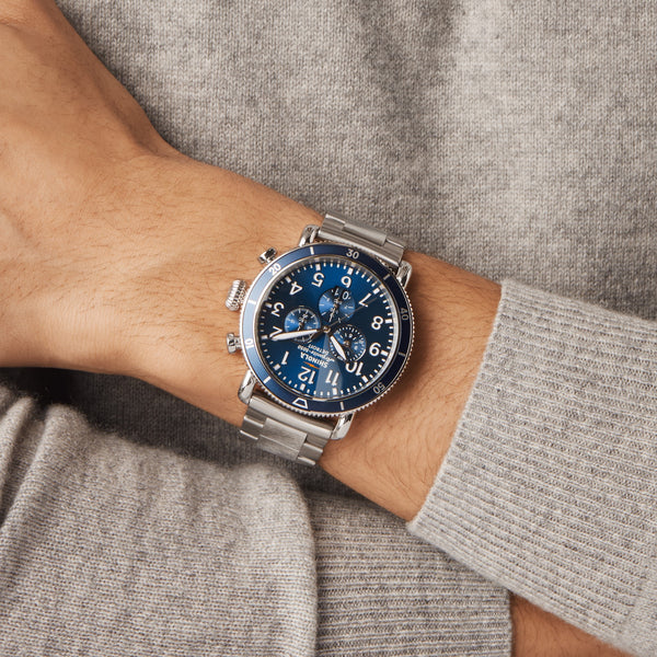 Shinola Runwell Sport Chronograph Watch Midnight Blue