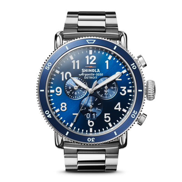shinola Runwell Sport Chronograph Watch Midnight Blue