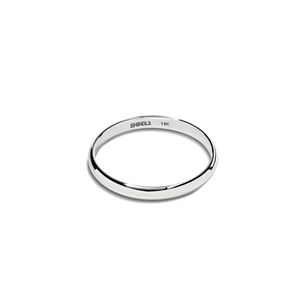 shinola 2mm Round White Gold Band White Gold