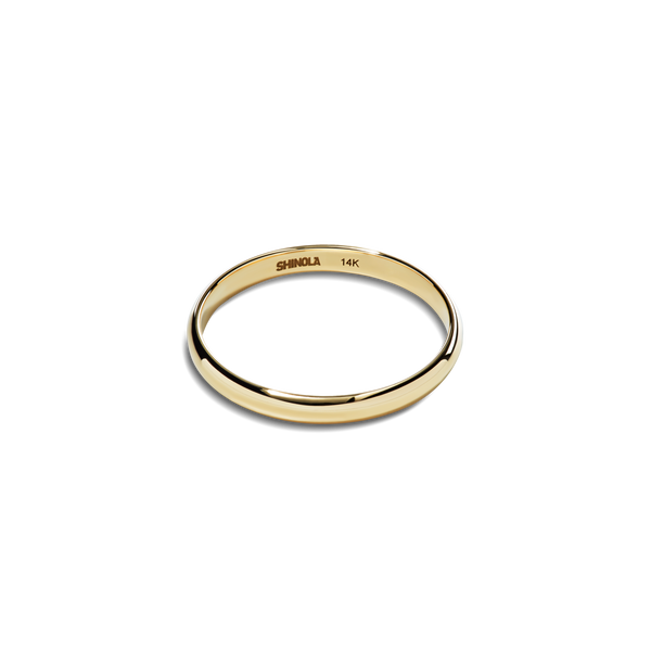 shinola 2mm Round Yellow Gold Band Yellow Gold