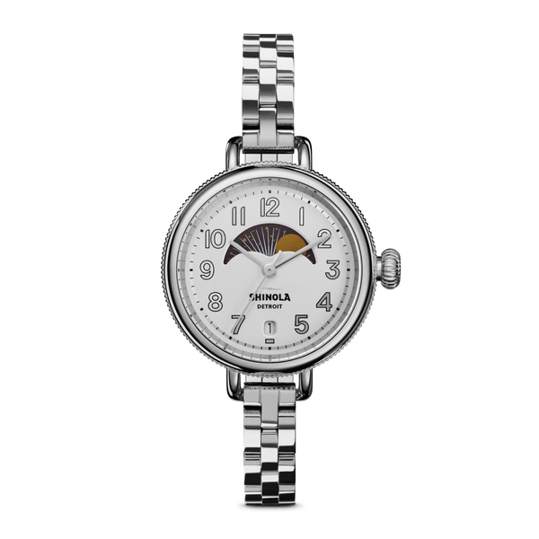 shinola Birdy Moon Phase Watch Light Silver