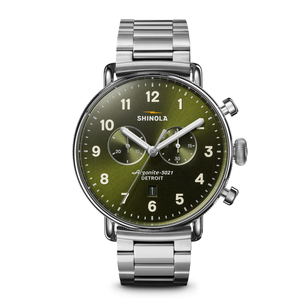 shinola Canfield Chronograph Watch Dark Olive