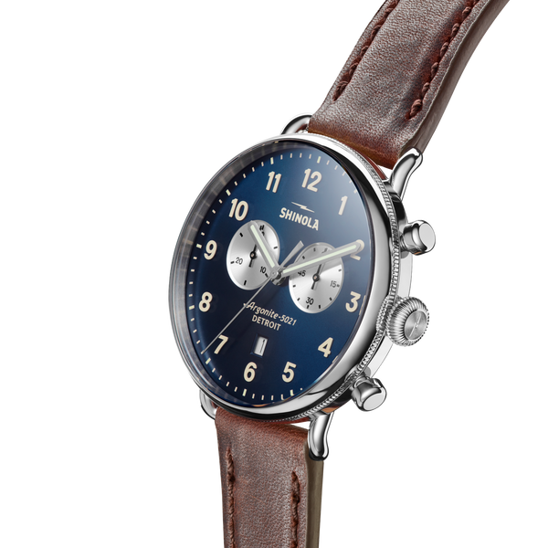 Shinola Canfield Chronograph Watch Midnight Blue