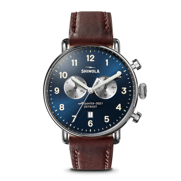 shinola Canfield Chronograph Watch Midnight Blue