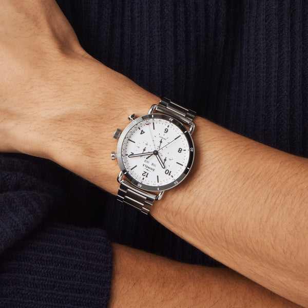 Shinola Canfield Sport Chronograph Watch White