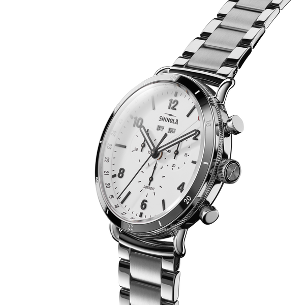 Shinola Canfield Sport Chronograph Watch White