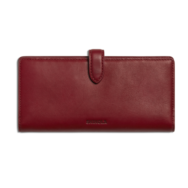 shinola Continental Snap Wallet Ruby