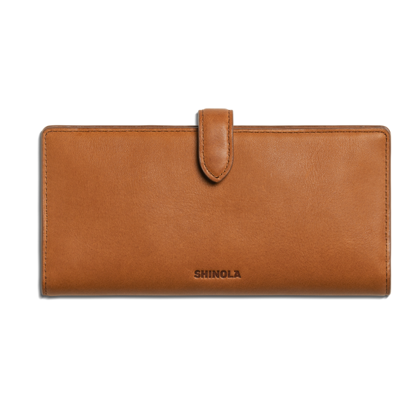 shinola Continental Snap Wallet Tan