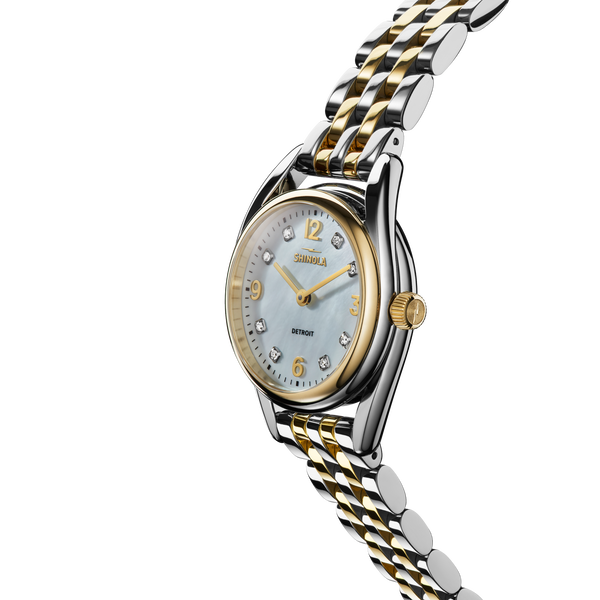 Shinola Diamond Derby Watch White Mother Of Pearl