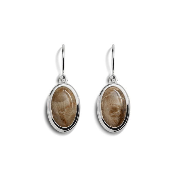 shinola Heirloom Petoskey Drop Earrings Petoskey