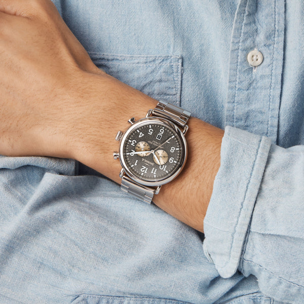 Shinola Runwell Chronograph Watch Cool Gray