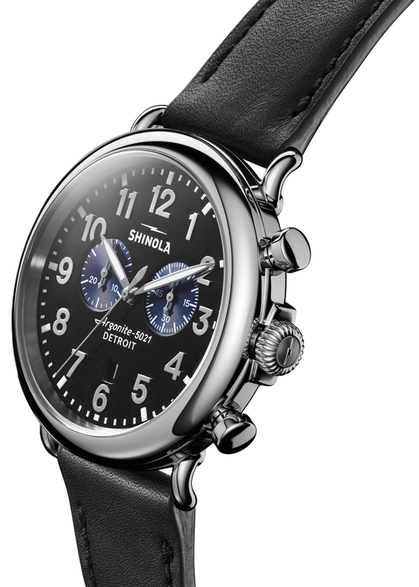 Shinola Runwell Chronograph Watch Glossy Black