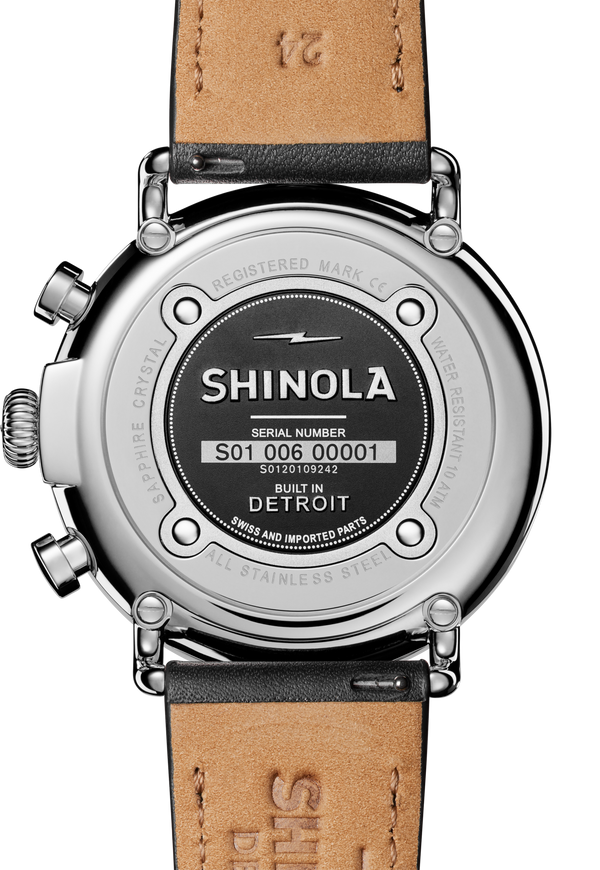 Shinola Runwell Chronograph Watch Glossy Black