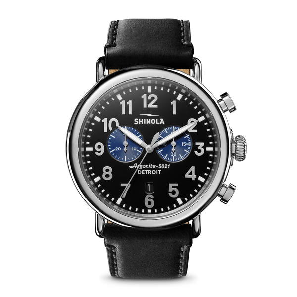 shinola Runwell Chronograph Watch Glossy Black