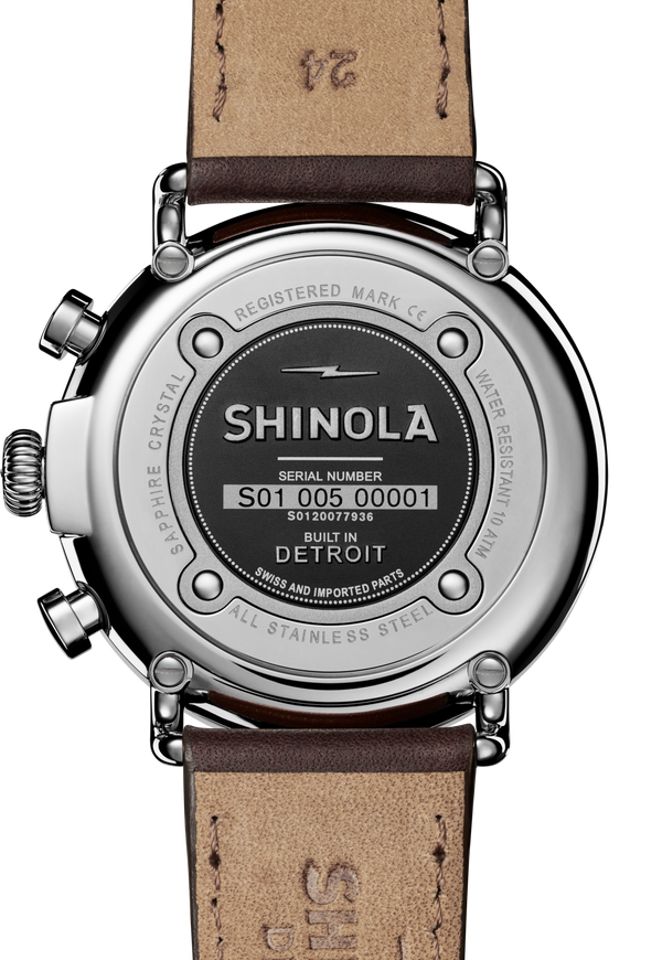 Shinola Runwell Chronograph Watch Silver