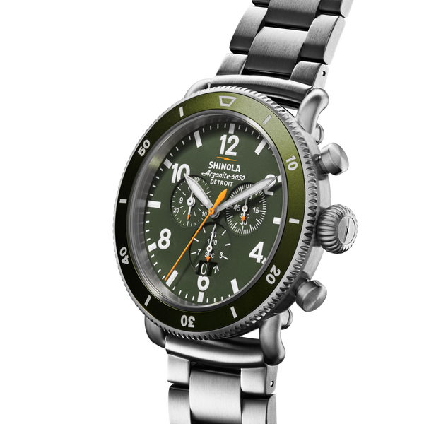 Shinola Runwell Sport Chronograph Watch Dark Olive