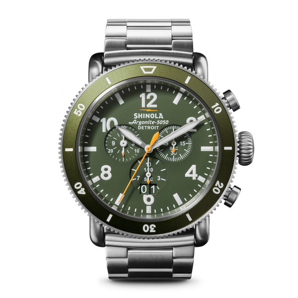 shinola Runwell Sport Chronograph Watch Dark Olive