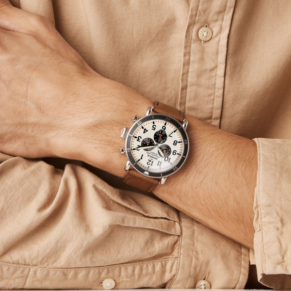 Shinola Runwell Sport Chronograph Watch Ivory