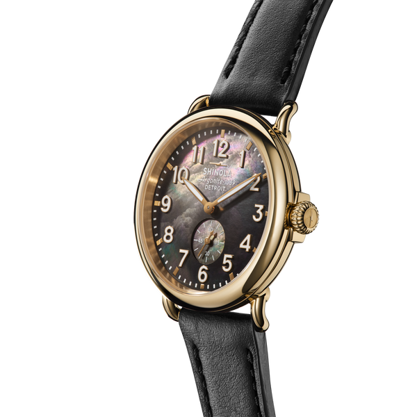 Shinola Runwell Watch Black Mother Of Pearl