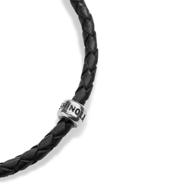 Shinola Single Wrap Woven Leather Bracelet