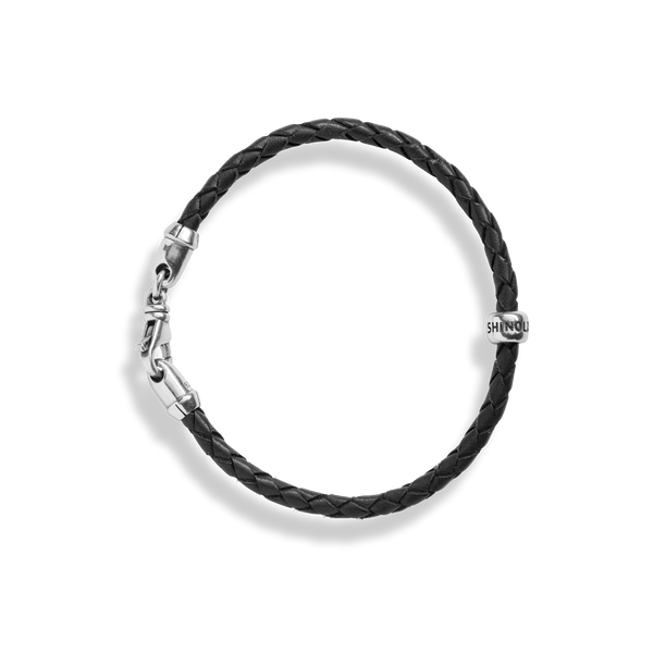 shinola Single Wrap Woven Leather Bracelet