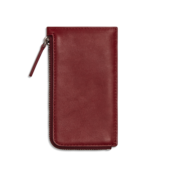 Shinola Zip Around Card Case Ruby