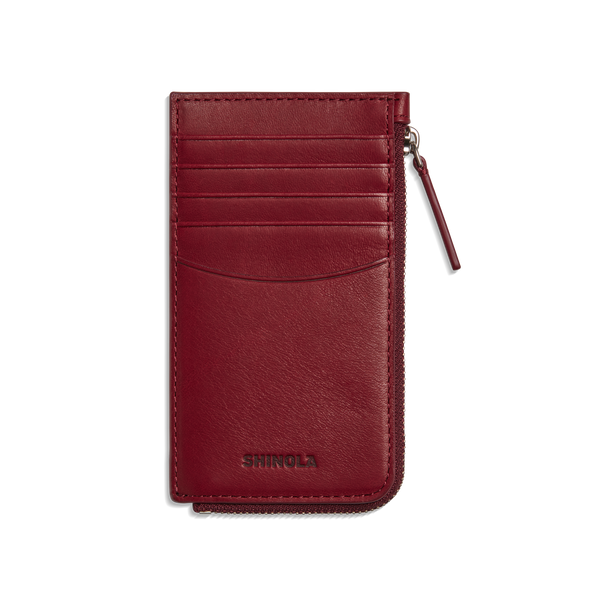 shinola Zip Around Card Case Ruby