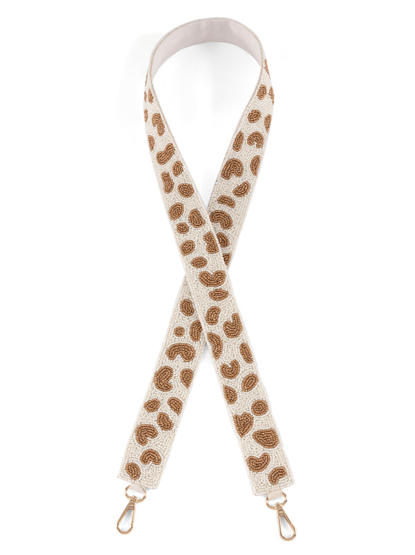 Shiraleah Shiraleah Animal Pattern Beaded Bag Strap Gold