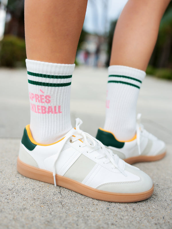 shiraleah Shiraleah "Après Pickleball" Sport Socks White