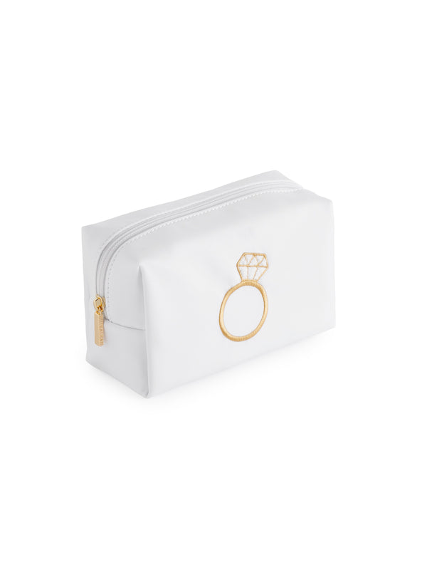 Shiraleah Shiraleah Bling Ring Small Zip Pouch White