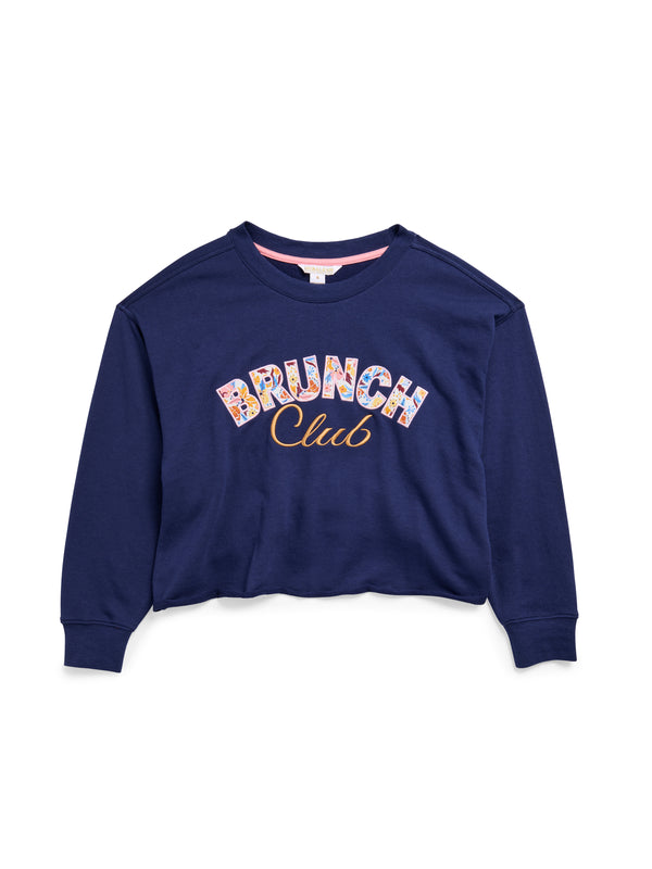 Shiraleah Shiraleah "Brunch Club" Lounge Sweatshirt Navy