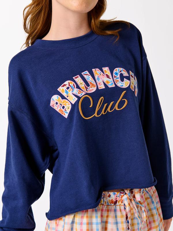 Shiraleah Shiraleah "Brunch Club" Lounge Sweatshirt Navy