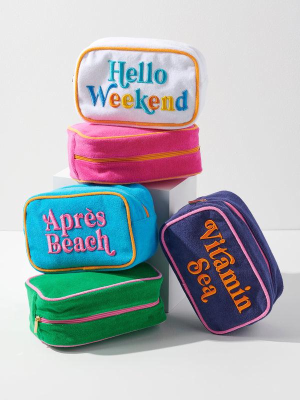 Shiraleah Shiraleah Cabana "Vitamin Sea" Medium Zip Pouch Navy