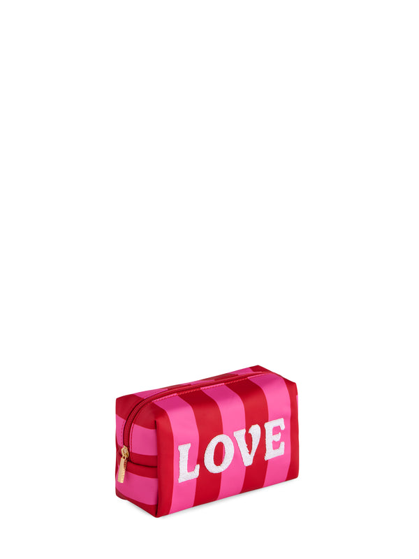 Shiraleah Shiraleah Cara Striped "Love" Zip Pouch Red