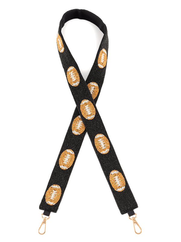 shiraleah Shiraleah Football Beaded Bag Strap Black