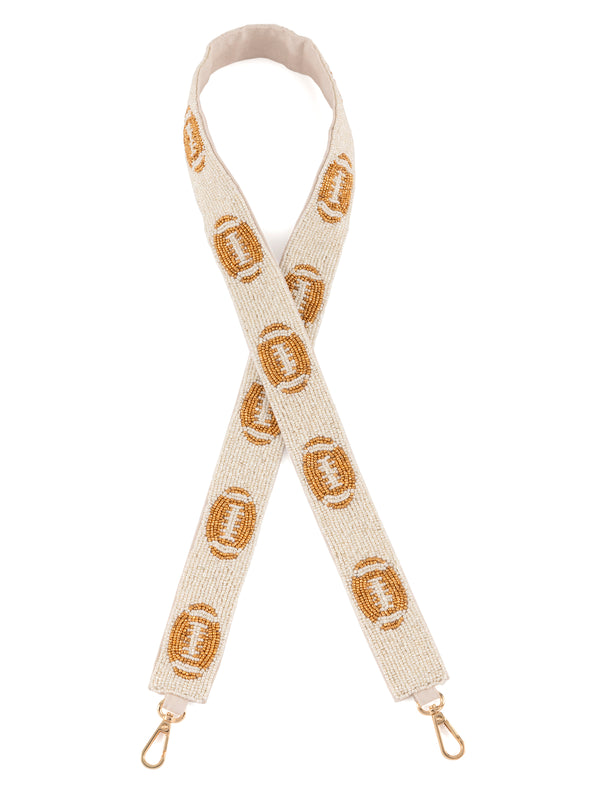 Shiraleah Shiraleah Football Beaded Bag Strap Ivory