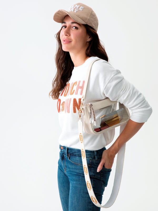 Shiraleah Shiraleah Football Beaded Bag Strap Ivory