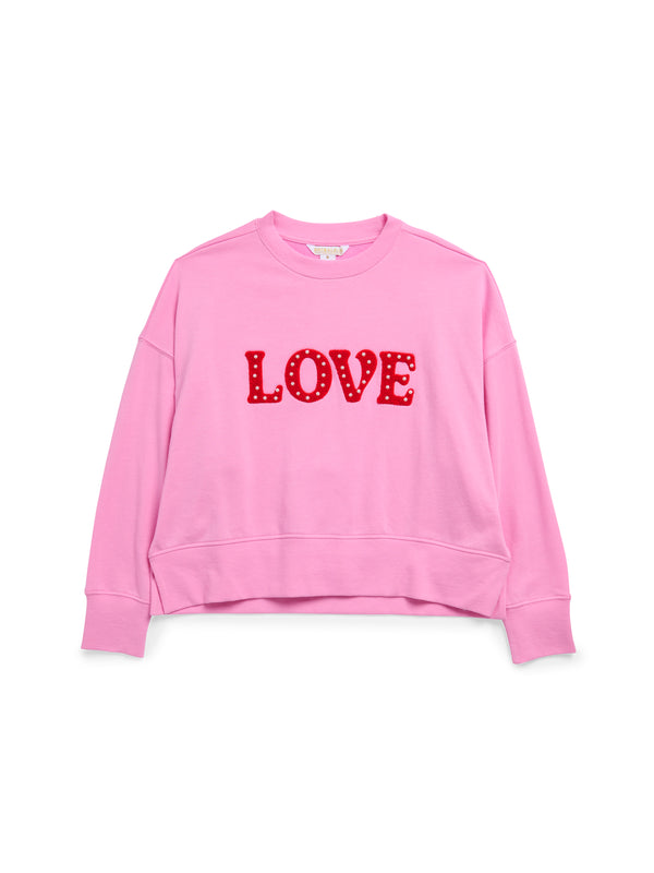 shiraleah Shiraleah "Love" Relaxed Sweatshirt Candy Pink