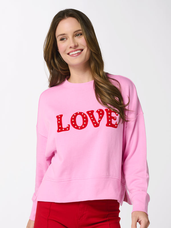 shiraleah Shiraleah "Love" Relaxed Sweatshirt Candy Pink