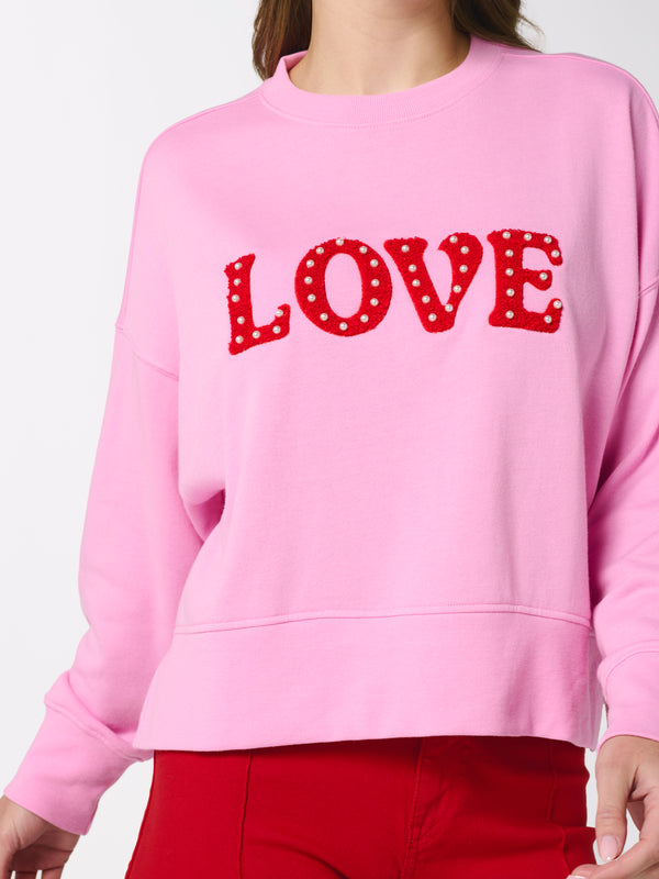 shiraleah Shiraleah "Love" Relaxed Sweatshirt Candy Pink
