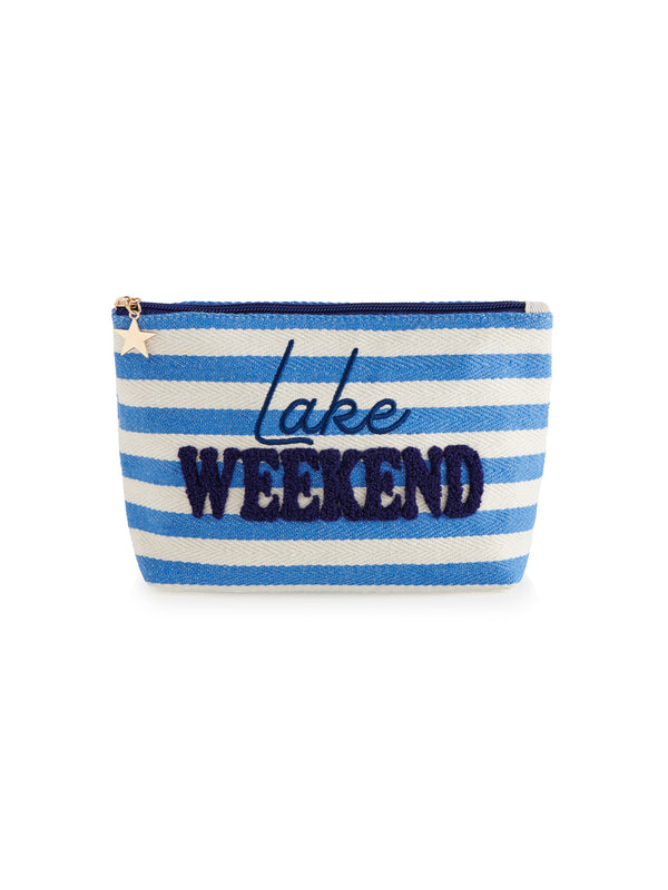Shiraleah Shiraleah Morgan "Lake Weekend" Large Zip Pouch Blue