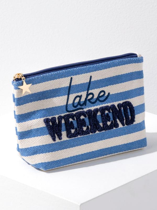 Shiraleah Shiraleah Morgan "Lake Weekend" Large Zip Pouch Blue