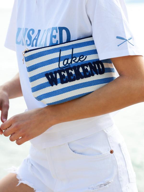 shiraleah Shiraleah Morgan "Lake Weekend" Large Zip Pouch Blue