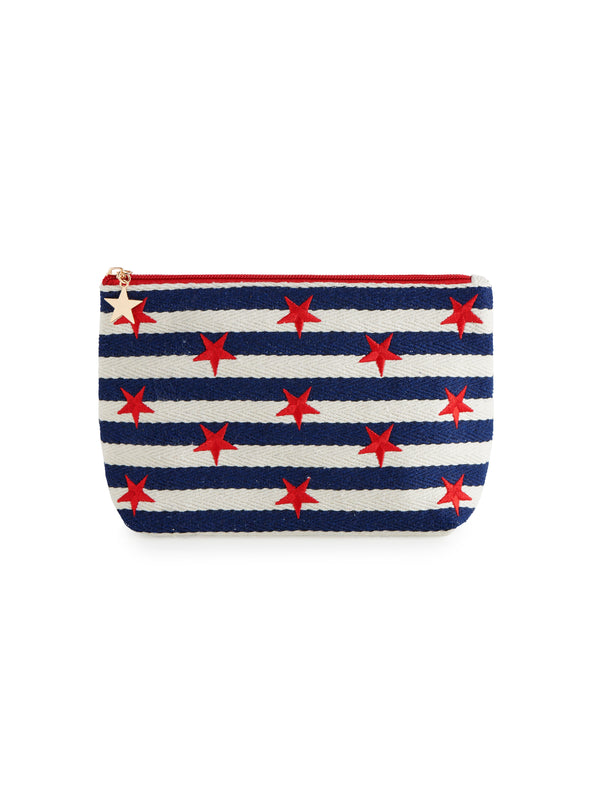 Shiraleah Shiraleah Morgan Stars Large Zip Pouch Navy
