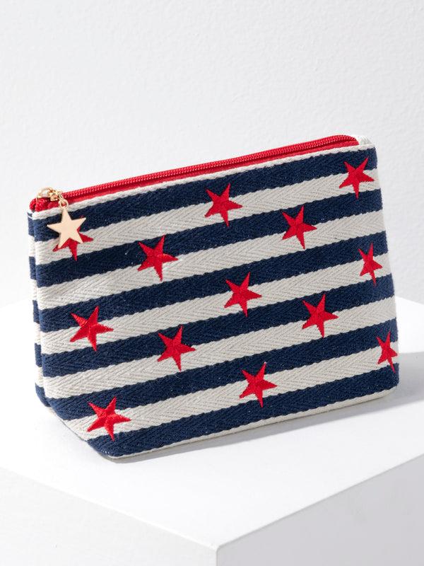 Shiraleah Shiraleah Morgan Stars Large Zip Pouch Navy
