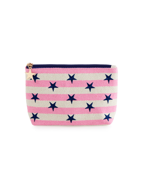 Shiraleah Shiraleah Morgan Stars Small Zip Pouch Pink