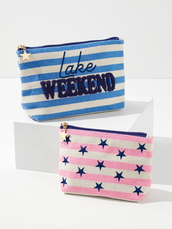 Shiraleah Shiraleah Morgan Stars Small Zip Pouch Pink