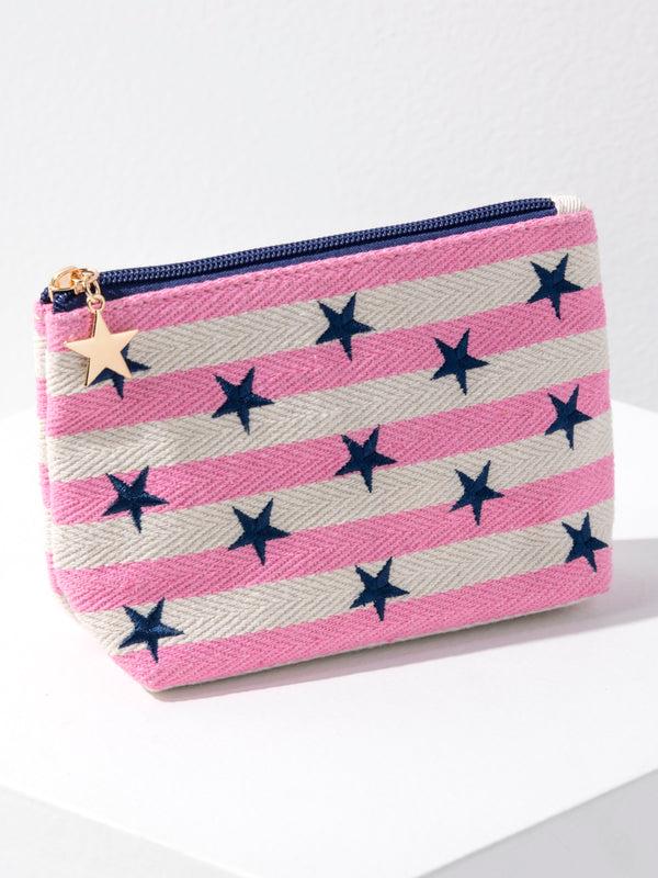 shiraleah Shiraleah Morgan Stars Small Zip Pouch Pink